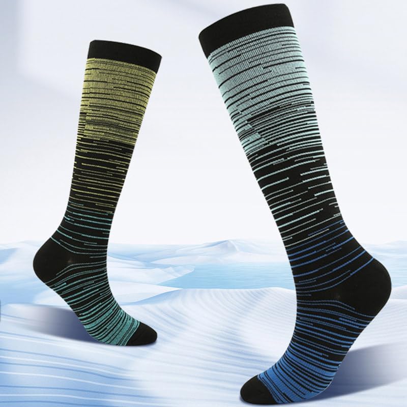 NOIAFZY 6-Pack Unisex Sports Compression Socks - 75% Polyester 25% Elastane Long Tube Socks for Fitness, Running, Cycling - Image 1